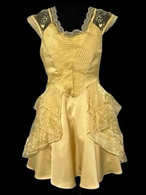NWOT Disney Beauty and the Beast Belle Princess Yellow Lace Dress Fairycore XL